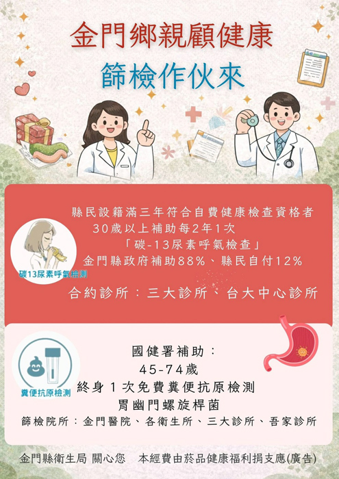 衛生局健康篩海報截圖。（衛生局提供）