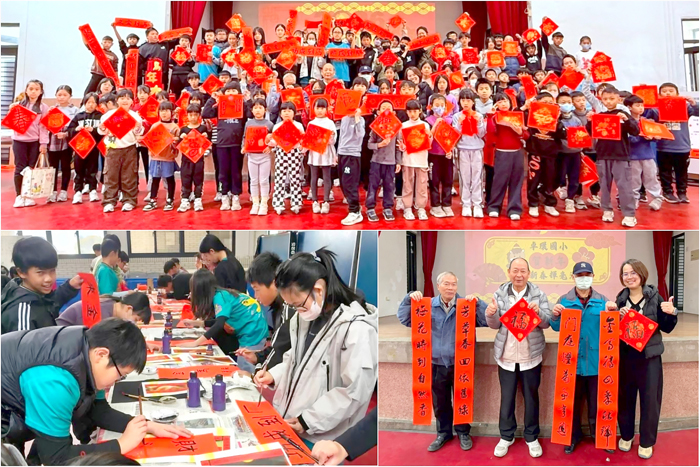 卓環國小舉辦2026馬年新春揮毫活動。（卓環國小提供）