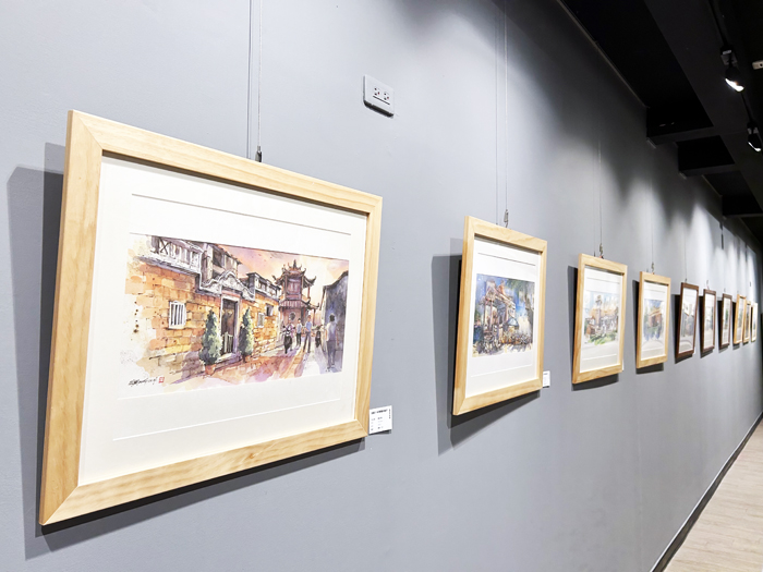 文化局辦理「浯島畫日子│城市觀察畫家走繪金門」鄭開翔特展，展期至2月4日止。
（許加泰攝）