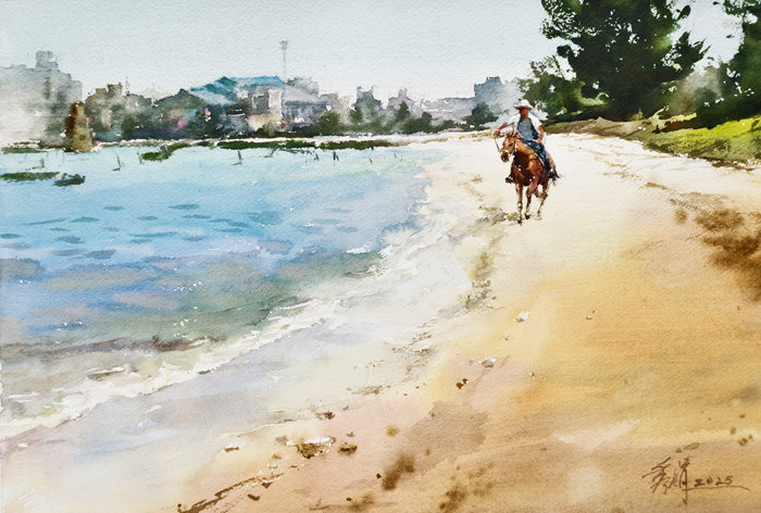 浯洲彩韻畫展將隆重登場。此圖為陳秀娟畫作。（文化局提供）