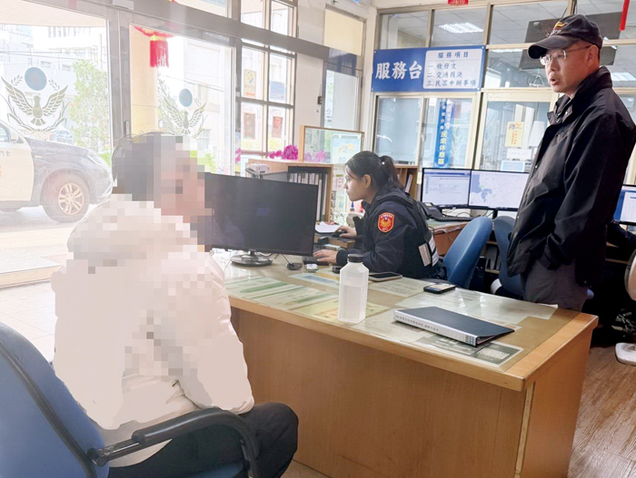 金城分局接獲一起來自臺灣的跨海緊急協尋案件，在不到2小時內即成功尋獲失聯男子。（金城分局提供）