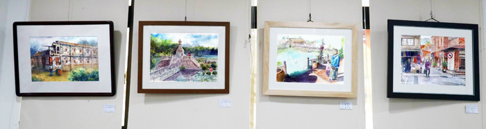 金寧鄉公所舉辦「水彩風采」畫展。（金寧鄉公所提供）