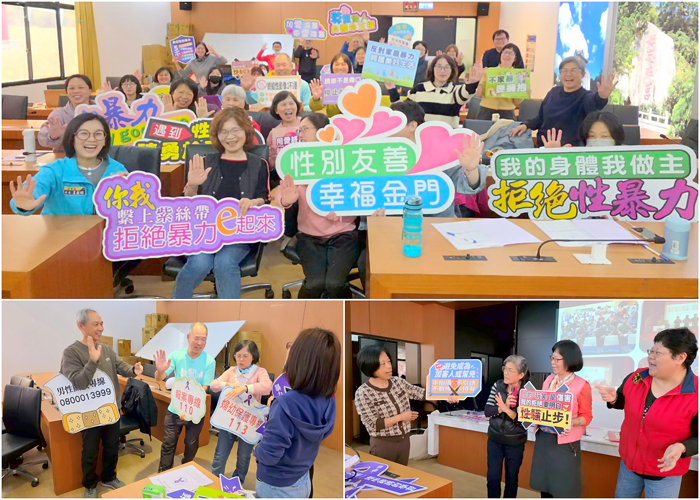 社會處長王茲繐出席「社區防暴宣講員初階培力訓練」活動，並與參訓學員合影留念。（縣府提供）