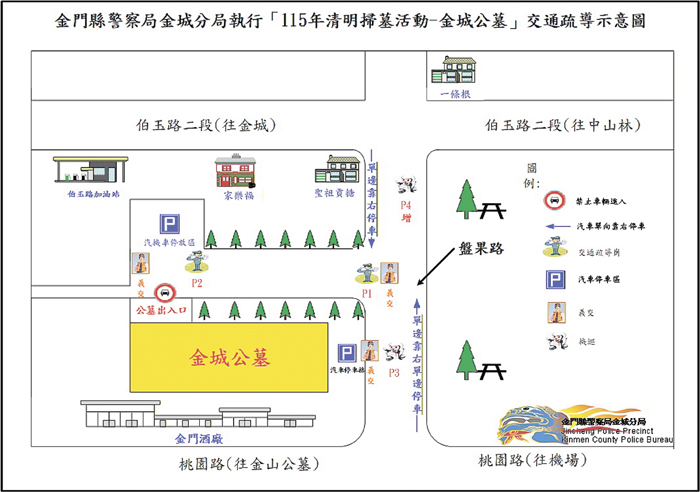 金城公墓交通疏導與管制措施
