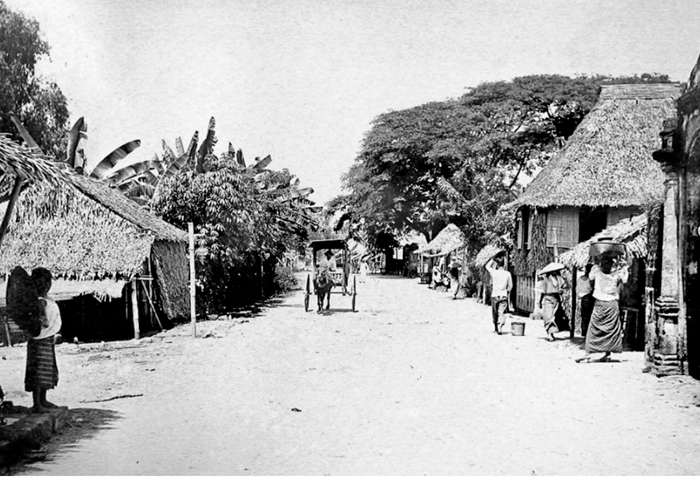 照片拍攝於20世紀初的菲律賓，馬尼拉郊外的民居。
  （圖源：國際記憶：歷史照片）