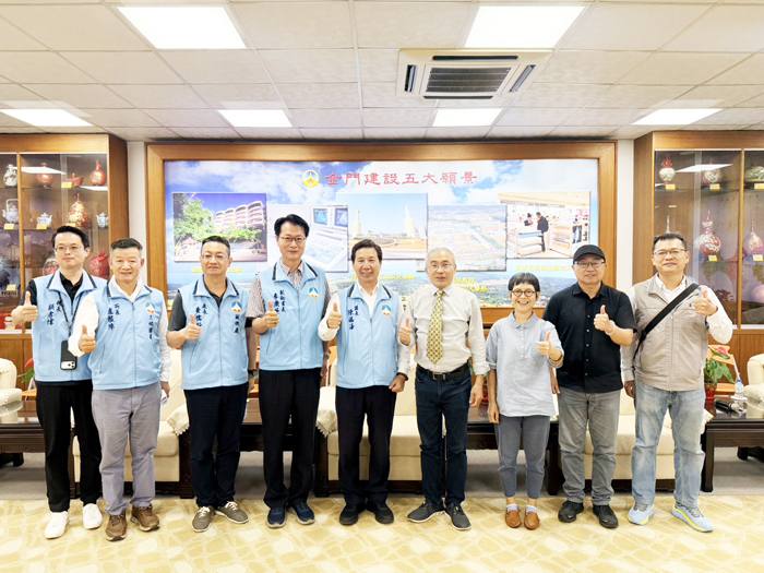 陳濟民局長拜會陳福海縣長，關注金門文資保存與傳統建築修復人才。（李映蓉攝）