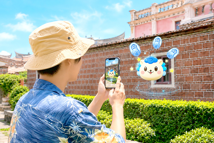 「風獅囝的修行之旅」AR互動集章活動同步登場，邀請旅客跟隨風獅囝走訪金門特色景點與合作店家。（產發處提供）