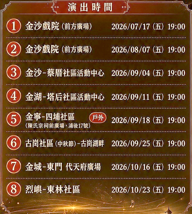 唐伶樂集《金色輝煌年代》將巡演各社區。
（文化局提供）