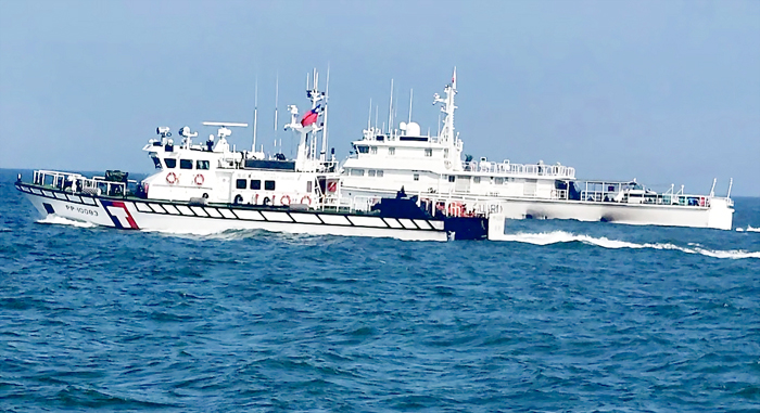 中國海警本月三度襲擾金門，海巡強勢對應堅定維護主權。（海巡署提供）