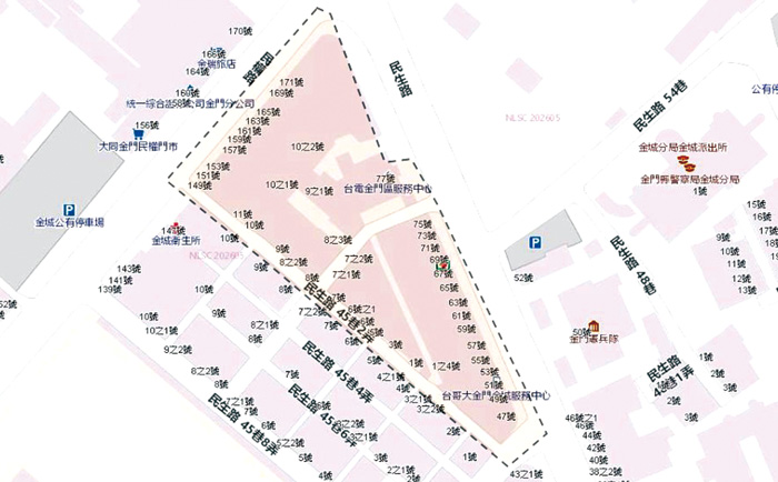 停水區域圖。（自來水廠提供）