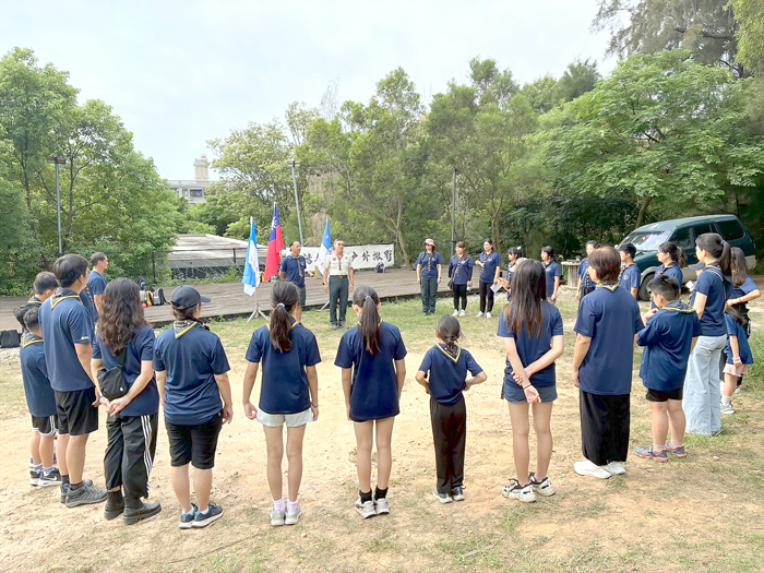 桃園市獵戶座童軍團來金進行童軍交流活動。（主辦單位提供）