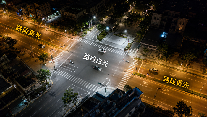 易肇事路口試辦雙色溫路燈。（養工所提供）