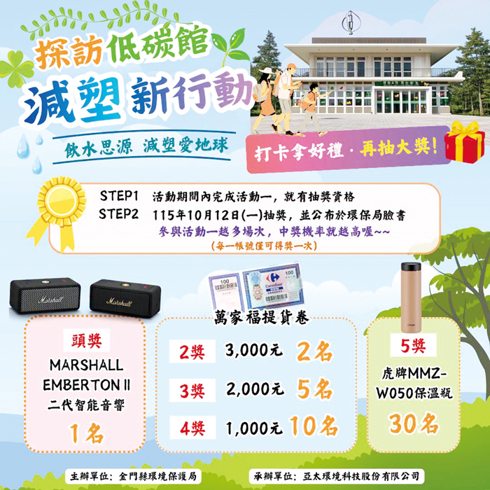 環保公園低碳教育館推出「探訪低碳館‧減塑新行動」活動。（環保局提供）