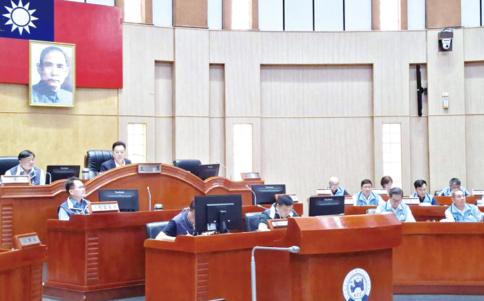 金門縣議會第八屆第十九次臨時會昨開議。（蔡麗玉攝）