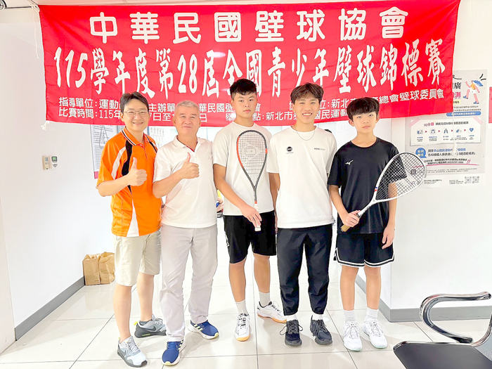 金門縣首度組隊參加全國青少年壁球錦標賽。
（金門縣壁球運動委員會籌備會提供）