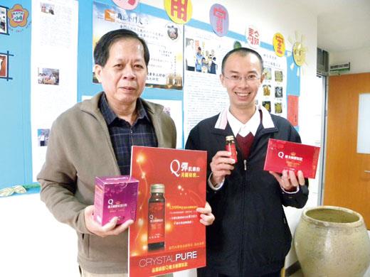 金大發表膠原蛋白胜月太製造研發成果,希望推廣業者,讓在地好產品成為伴手禮。(許加泰攝)