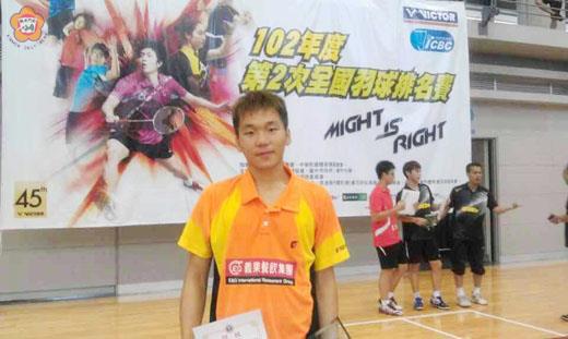   金門籍的羽球選手李洋榮獲『2013年世界青少年羽球錦標賽國手選拔賽』總成績第一名。（李開湖提供）
