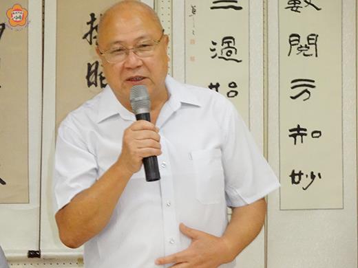 　晉金譜牒文化書法聯展的舉辦，其構思來自晉江市譜牒研究會會長周儀揚。（翁碧蓮攝）