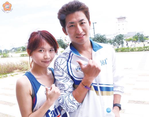   蔡佩嬛與黃世昌因為路跑等運動變成情侶！（張建騰攝） 