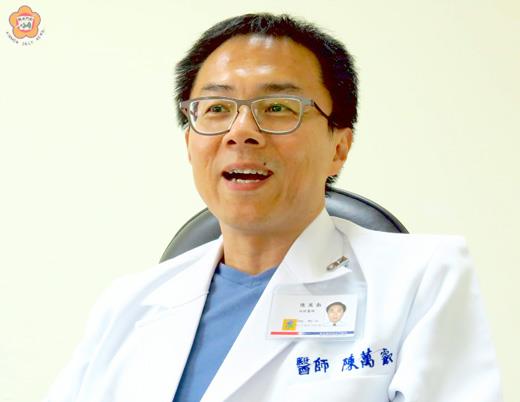   陳萬叡期望在兩年內協助金門建立一個區域性的「中風防治中心」，並催生「e」化的健康島。（張建騰攝）