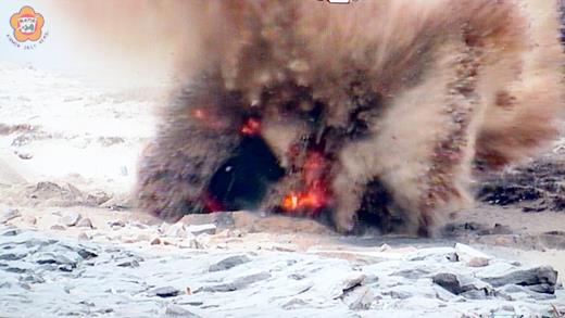   金防部昨日進行廢彈銷毀作業，銷毀地雷及民間拾獲之未爆彈。（許峻魁攝）