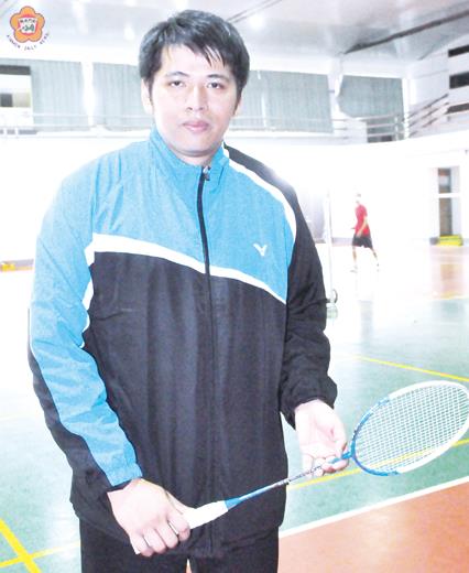   李明倫是甲組羽球球員並擁有國家級羽球教練證。（張建騰攝）