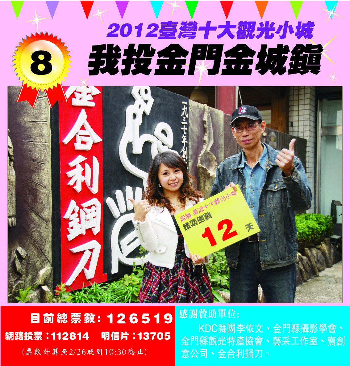 十大觀光小城，金城暫居第八