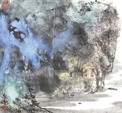 縣籍畫家陳能梨〈潑灑一方天地〉彩墨畫展,9月1日起將在新竹大華科技大學揭展。(中華梨韻創作學會提供)